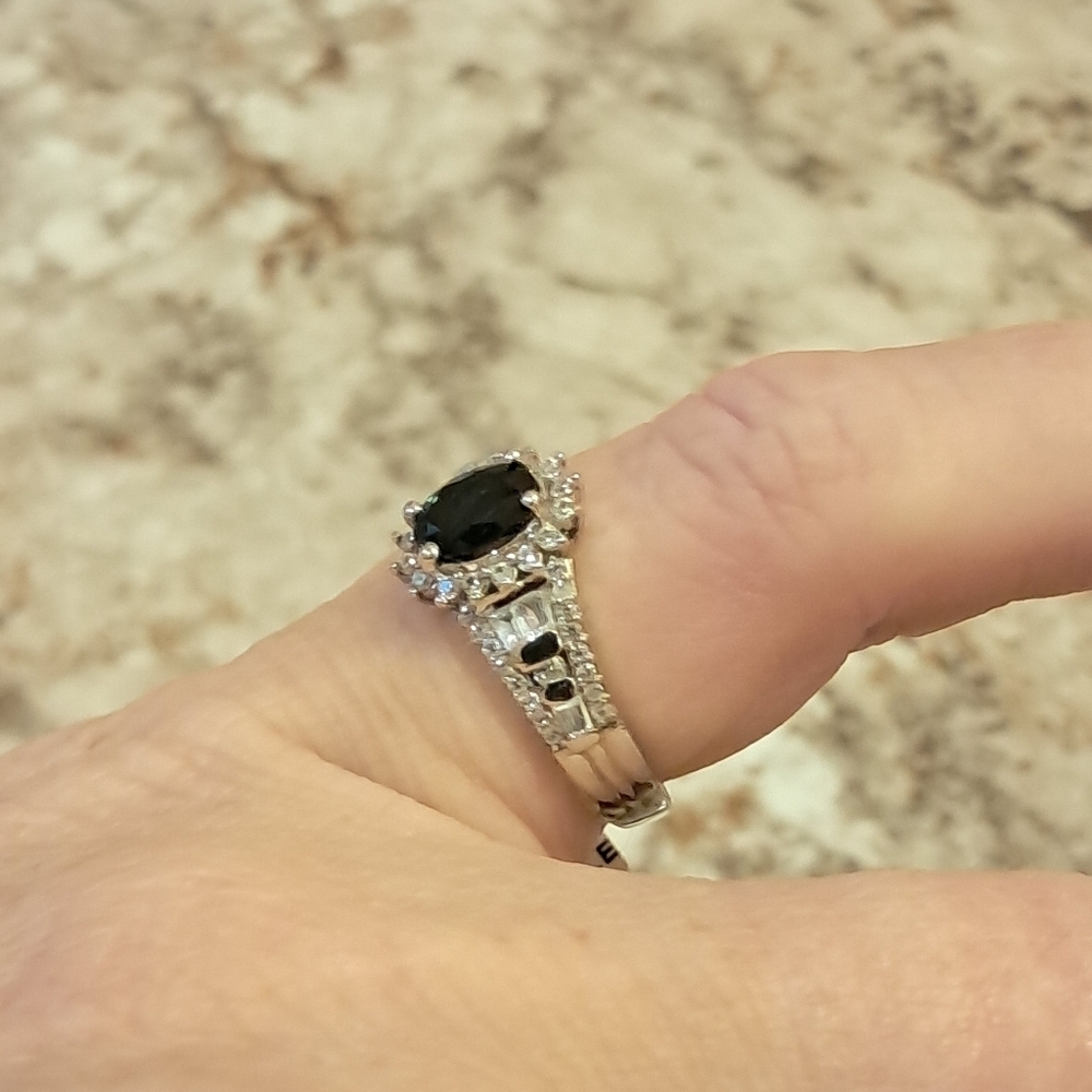 AAA Monte Belo Indicolite and White Zircon Starburst Halo Ring - Picture 6 of 8